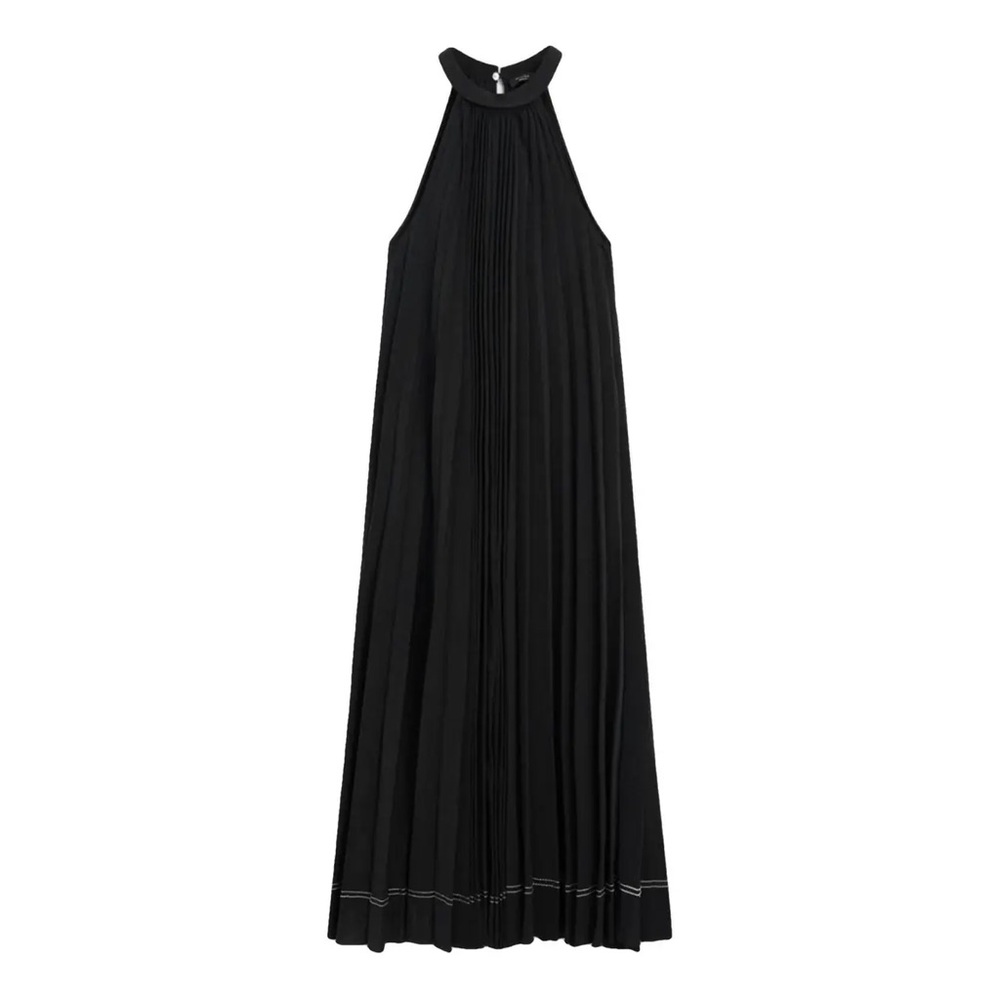 Massimo Dutti ~ Pleated halter midi dress w/ packets - Picture 5 of 5